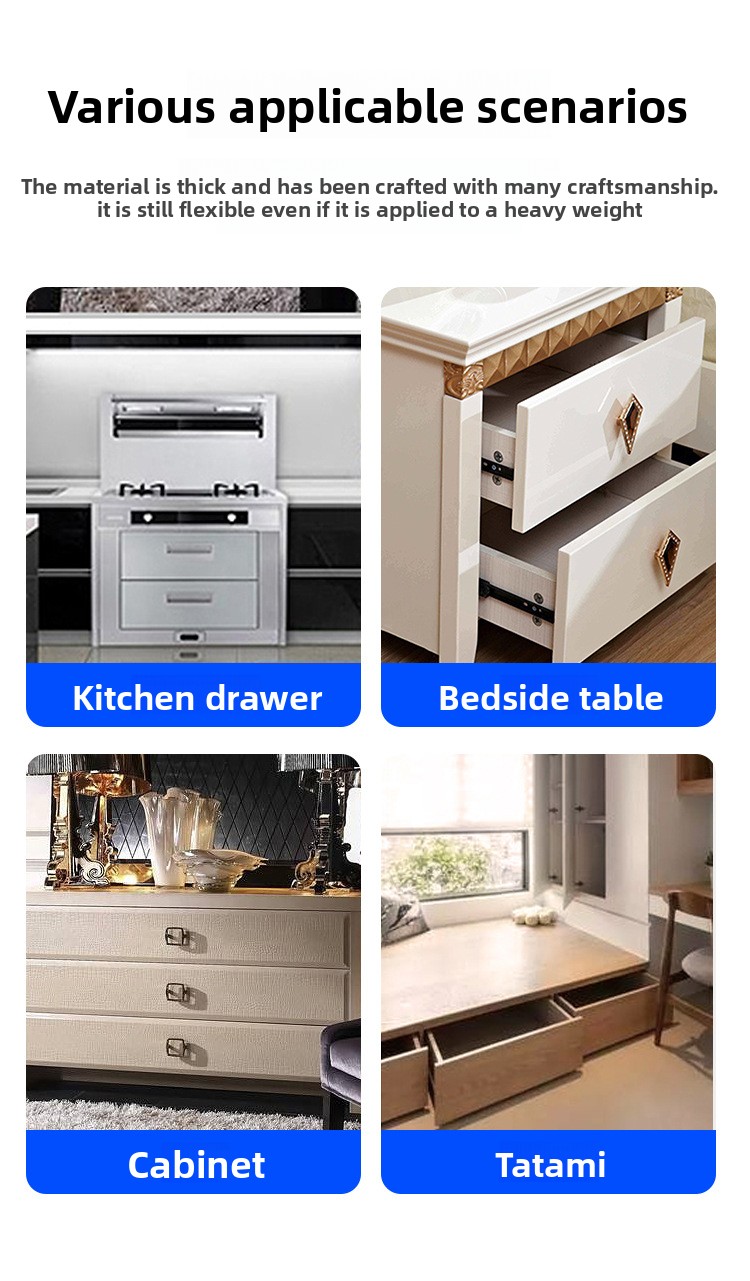 Wholesale 4515 Three-Section Fully Extendable Steel Push-Pull Track for Modern Wardrobe Solid Ball Silent Rebound Drawer Rail