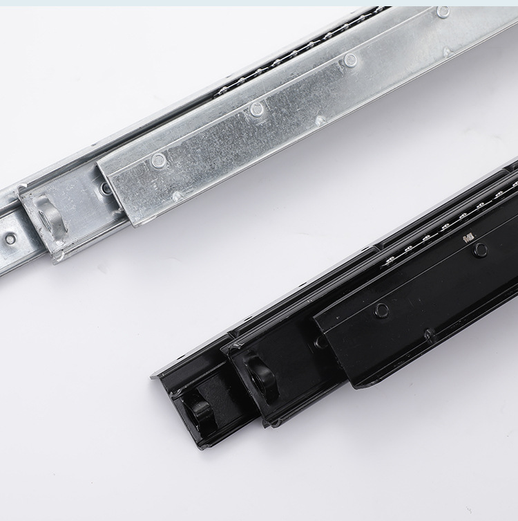 Heavy-Duty Three-Section Telescopic Slide Rail Bottom-Mounted Buffer Shoe Cabinet Base Thickened Heavy-Duty Drawer Track