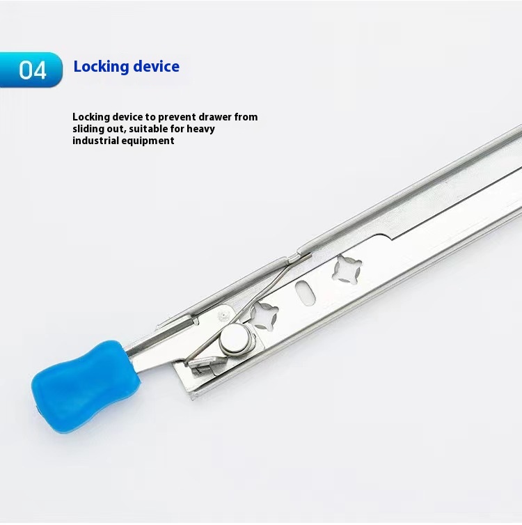 53mm Wide Heavy-Duty RV Self-Locking Drawer Slides Bearing Rails Three-Section Buffer Damping Industrial Track Modern Design