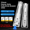 Soft Closing Drawer Slide with Ball Bearing by Galvanized Steel 53mm Three Fold Drawer Slides with Lock