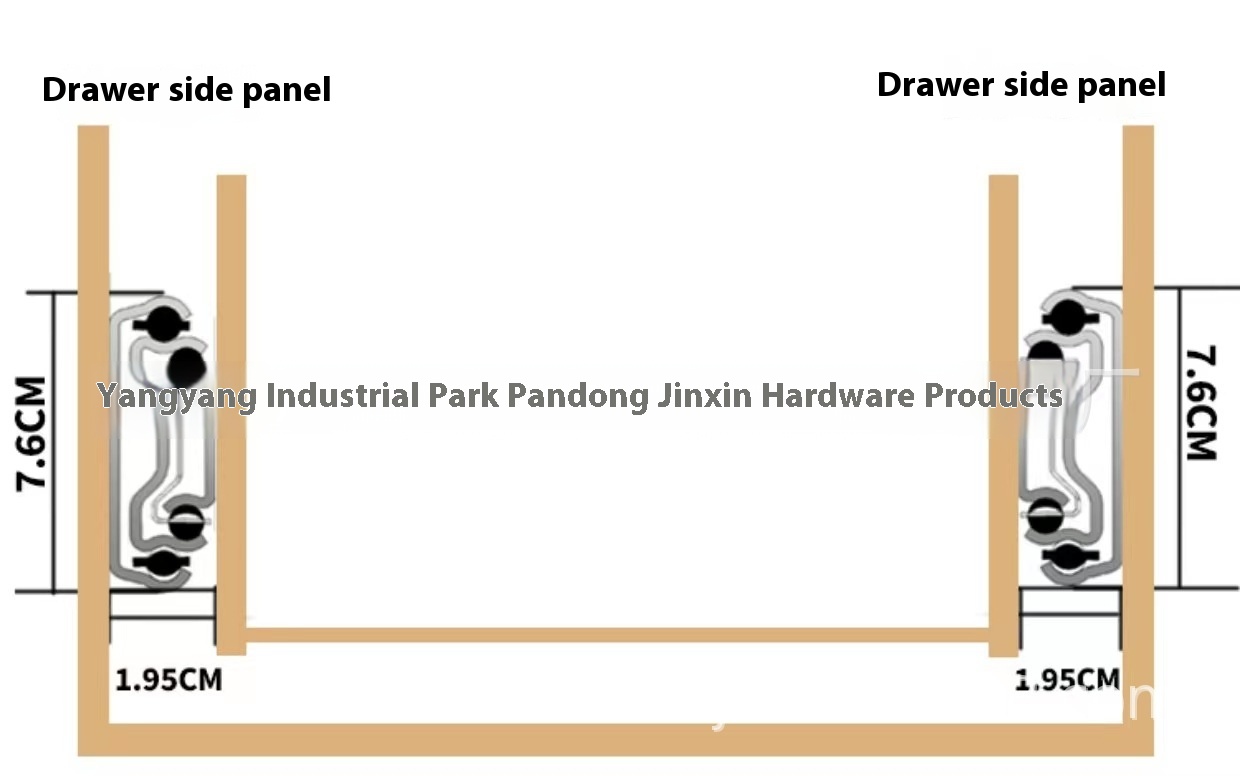 7630 Heavy Industrial Duty Drawer Slides Triple Full Extension Ball Bearing Drawer Furniture Hardware Telescopic with Lock
