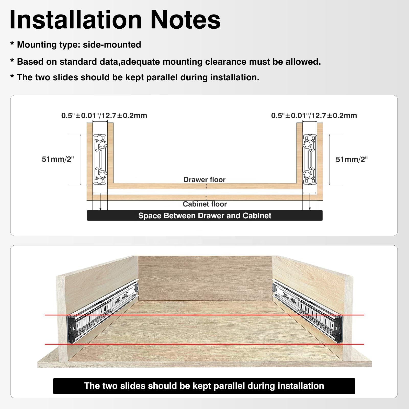 Factory Direct Sale Heavy Duty Drawer Slides 1 Pair Full Extension Ball Bearing Sliding Rails Cabinet Runners Tracks