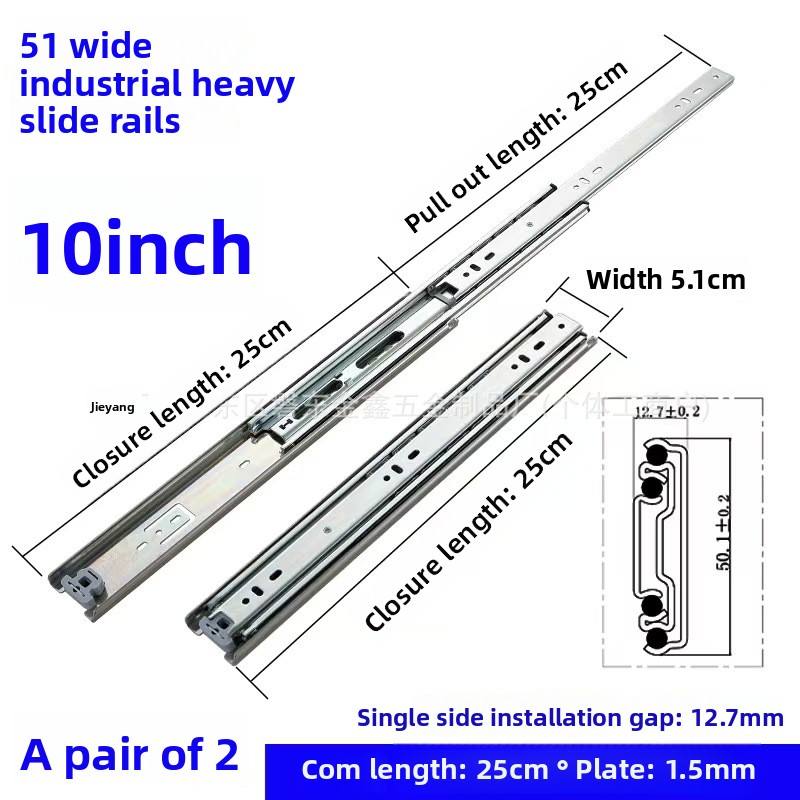 51mm Factory Direct Sale Heavy Duty Drawer Slides 1 Pair Full Extension Ball Bearing Sliding Rails Cabinet Runners Tracks