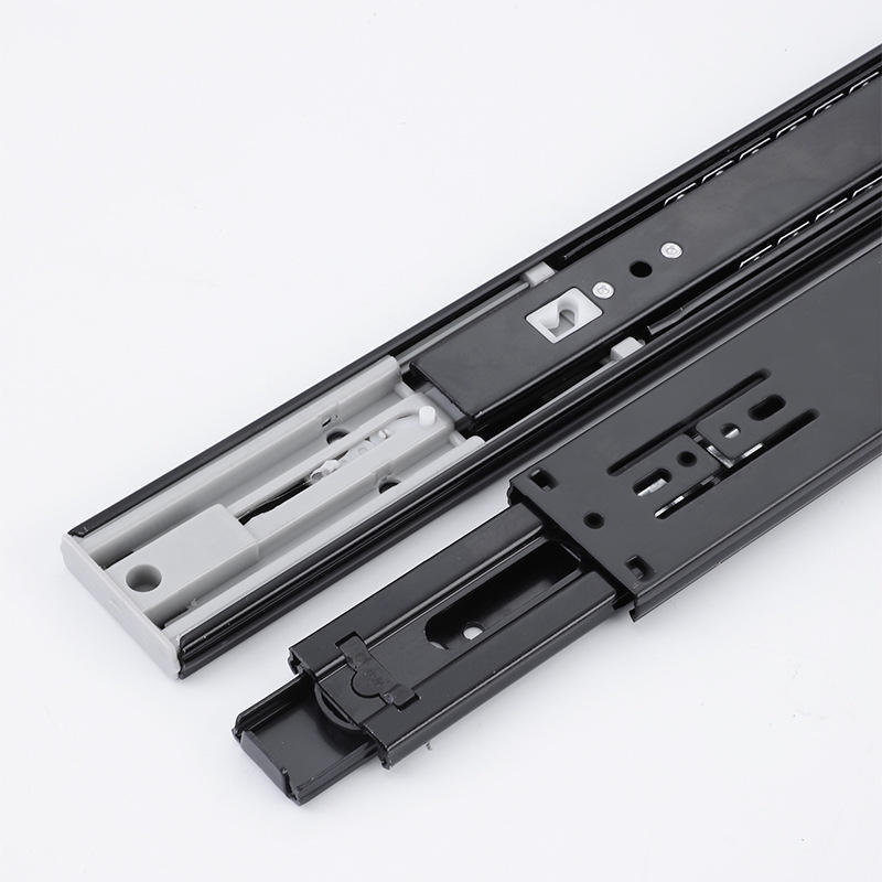 Rebound Cabinet Drawer Slides Ball Bearing Full Extension 45mm Soft Close Kitchen Telescopic Drawer Rails Guide Runner