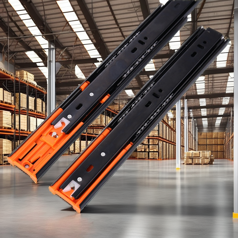 Soft Close Furniture Cabinet Drawer Slides Rail Push-to-Open Warehouse Suitable Push-On Technology