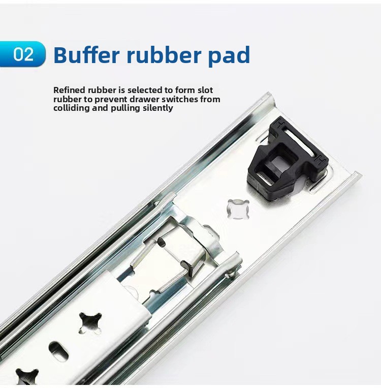 53mm Wide Heavy-Duty RV Self-Locking Drawer Slides Bearing Rails Three-Section Buffer Damping Industrial Track Modern Design