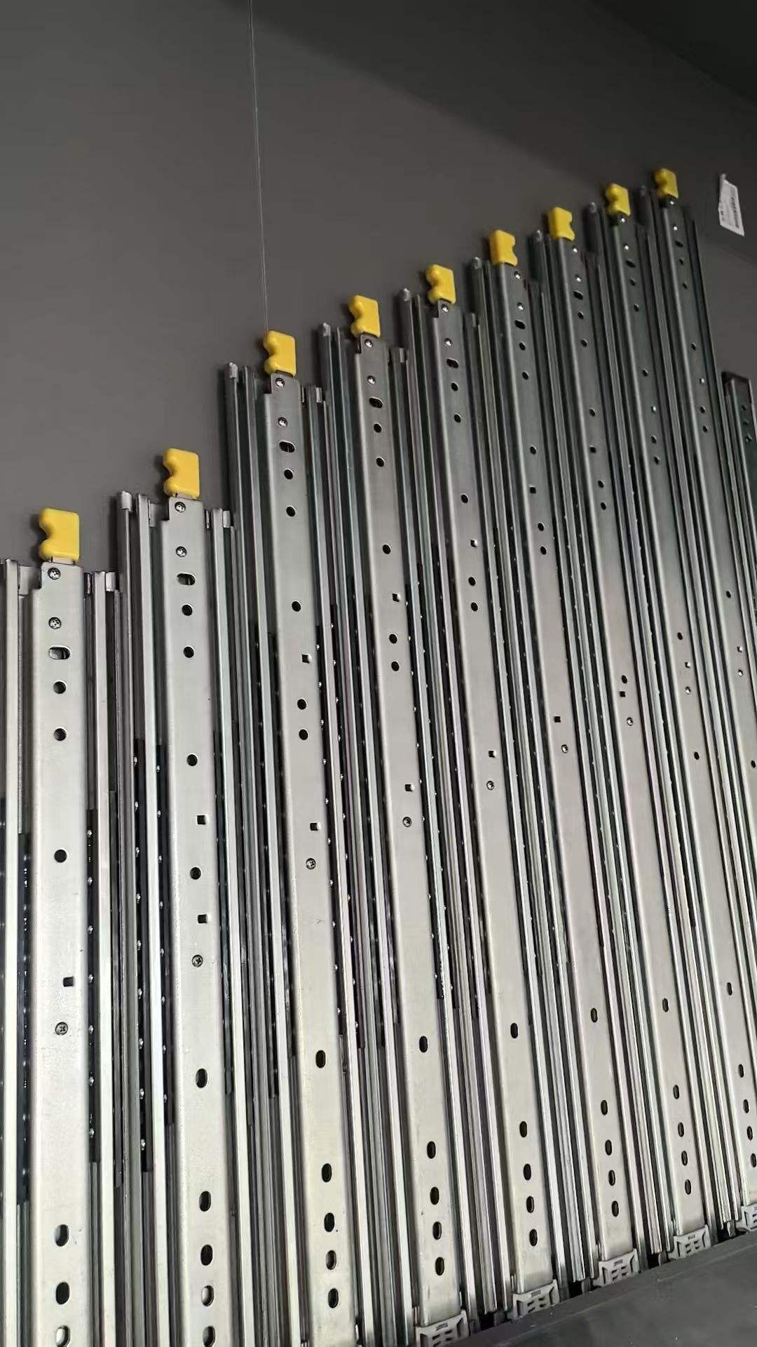 Heavy Duty Zinc Plated 76mm Three Fold Ball Bearing Push Open Telescopic Drawer Slides Full Extension Telescopic Channel