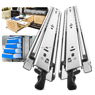 JinXin Heavy-Duty 1 Pair Drawer Slides Lock 150 lb Load Capacity Full Extension Ball Bearing Rail for 12 14 16 18 20 22 24 26