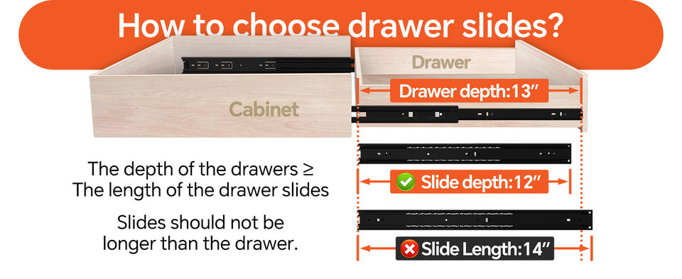 28 Inch Telescopes Drawer Slides Kitchen Cabinet Slide Rails Push Open Drawer Channel Soft Close Ball Bearing Drawer Slides