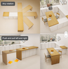 Rotating Sliding Mechanism Retractable Telescopic Integrated With Extendable Dining Kitchen Adjustable Moveable Island Table