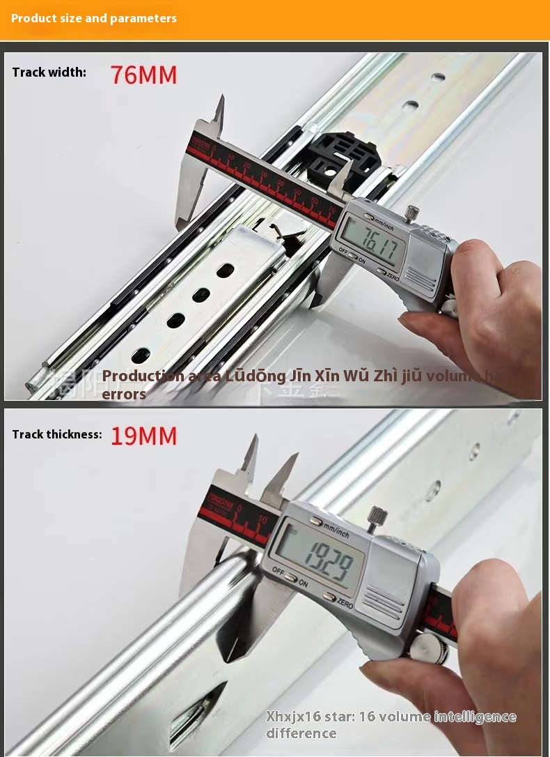 7630 Heavy Industrial Duty Drawer Slides Triple Full Extension Ball Bearing Drawer Furniture Hardware Telescopic with Lock