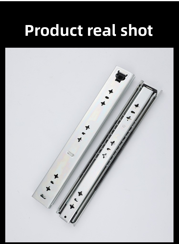 5320 Locking Heavy Duty Drawer Slides Three Section Full Extension Ball Bearing Cold Rolled Steel Industrial Rail 120KG