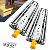 Heavy Duty Zinc Plated 76mm Three Fold Ball Bearing Push Open Telescopic Drawer Slides Full Extension Telescopic Channel