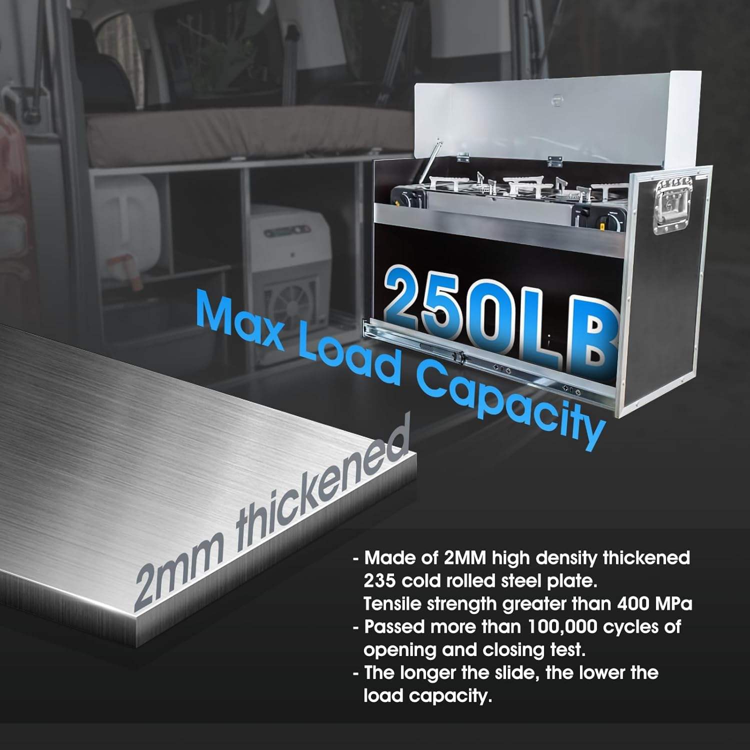 JINXIN Heavy-Duty 1 Pair 12-40 Inch Drawer Slides 220 lb Load Capacity Full Extension Ball Bearing Industrial Cabinet Rail