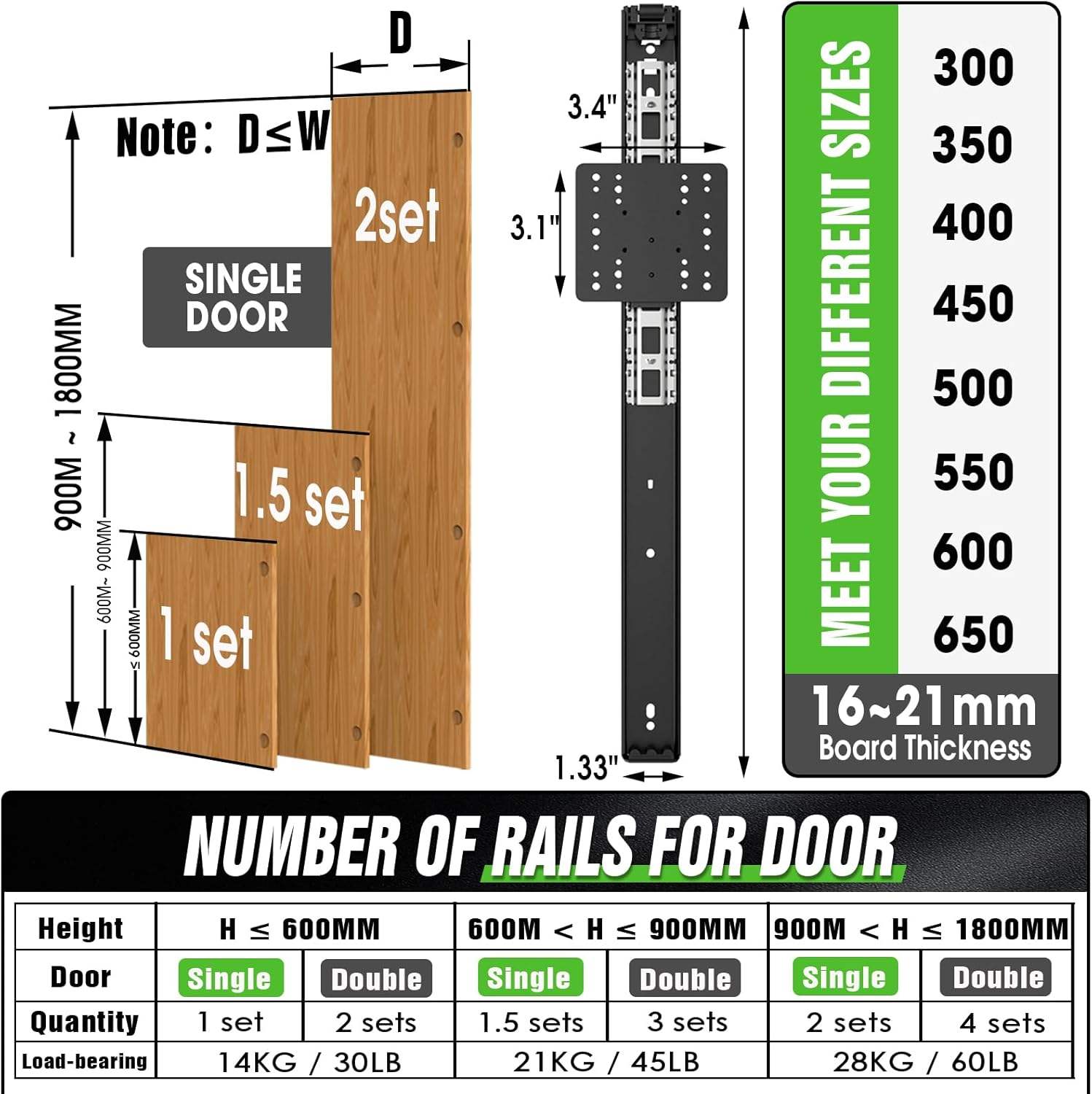 12-Inch Pocket Door Slides Pivot Door Slide Hardware Kit for Inset Cabinet Doors 4 Pieces