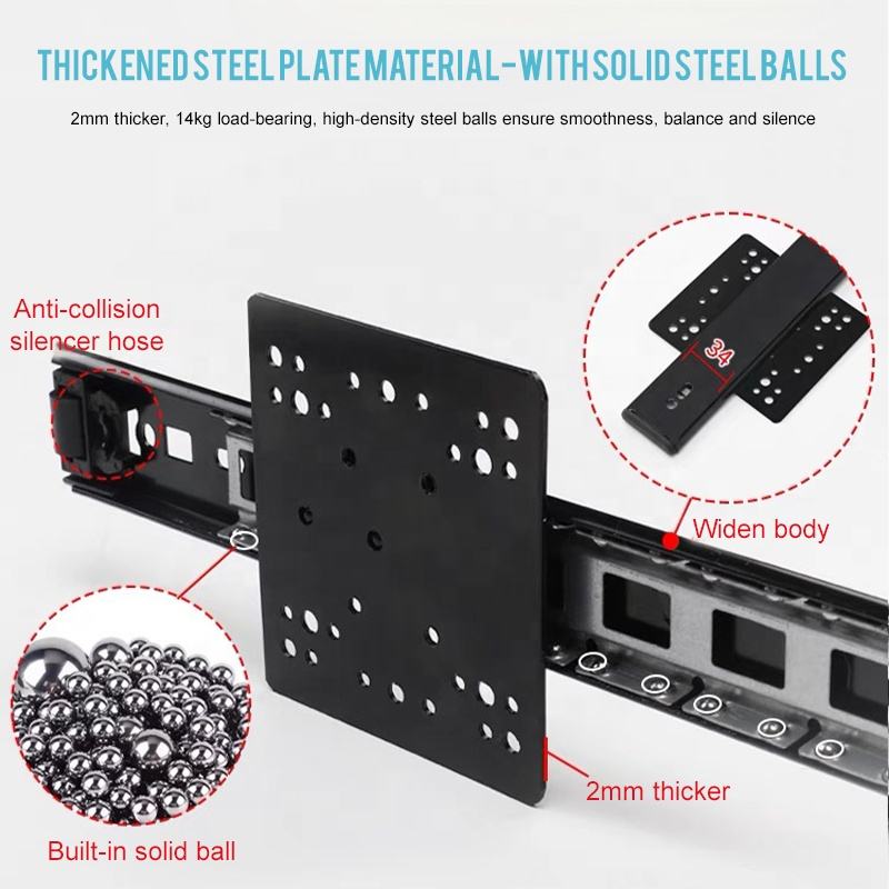 Furniture Hardware 35mm Pocket Flipper Door Slides System Revolving Folding Kitchen Cabinet Slide for TV Cabinet