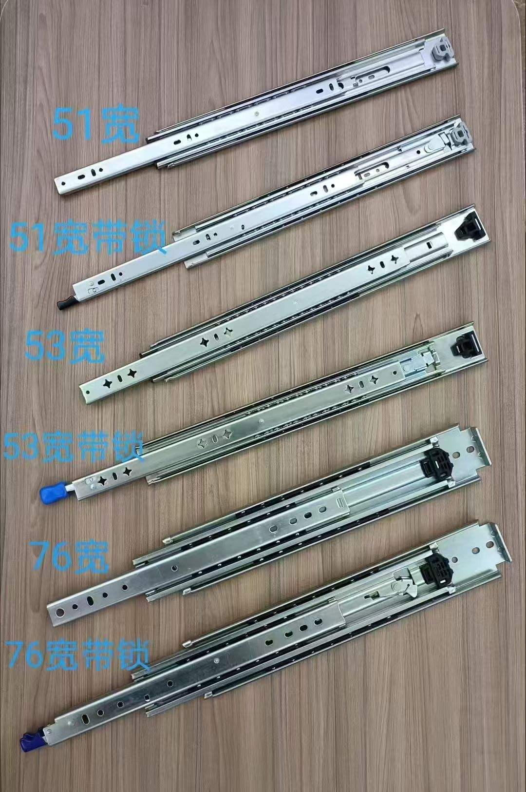 53mm Width Anti-Acid Push Open Ball Bearing Slide with Springs for Office Appliance and Kitchenware