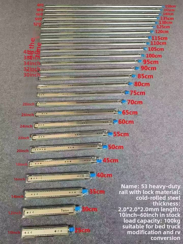 76mm Customized 3 Section Three Sections Ball Bearing Kitchen Cabinet Telescopic Channel Drawer Slide with Hooks