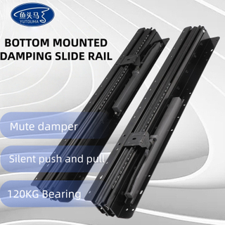 Bottom Mounted Damping Slide Rail Heavy Duty Drawer 16 24 32 40 Inch Glides Track Runners Ball Bearing for Stair Cabinet 