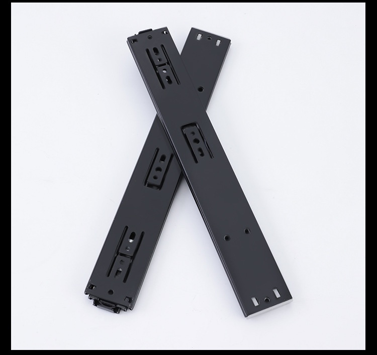 Rebound Cabinet Drawer Slides Ball Bearing Full Extension 45mm Soft Close Kitchen Telescopic Drawer Rails Guide Runner