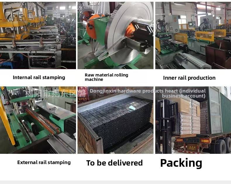 51mm Wide Heavy-Duty RV Self-Locking Load-Bearing Guide Rails Three-Section Buffer Damping Slides Modern Design Industrial Track