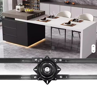 38 MM Width Sliding Island Table Rotating Table Slide Furniture Accessories for Open Kitchen Square Steel Ball Bearing