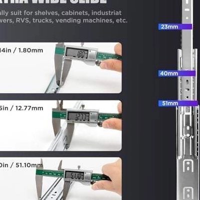 Heavy Duty Drawer Slides 200 Lbs Capacity Full Extension Ball Bearing Sliding Rails 8-40 Inch 14 Pair Tool Box Glides