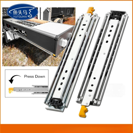 7630 Heavy Industrial Duty Drawer Slides Triple Full Extension Ball Bearing Drawer Furniture Hardware Telescopic with Lock