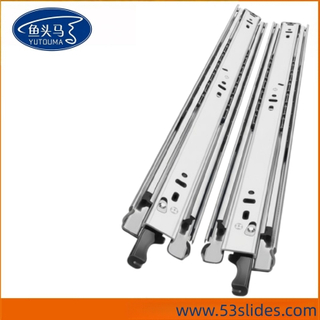 51mm Jieyang Factory Competitive Damping 3-Fold Push Open Full Extension Ball Bearing Drawer Slide