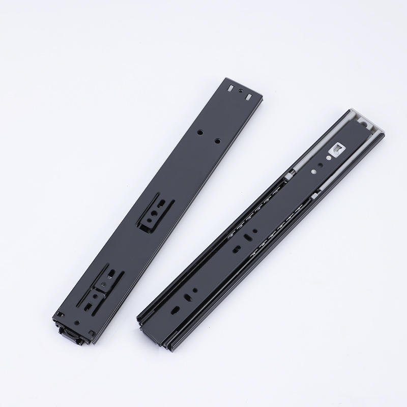 Rebound Cabinet Drawer Slides Ball Bearing Full Extension 45mm Soft Close Kitchen Telescopic Drawer Rails Guide Runner