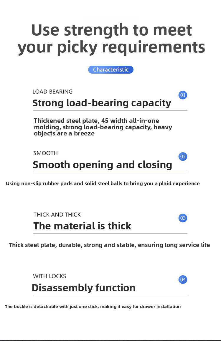 Wholesale 4515 Three-Section Fully Extendable Steel Push-Pull Track for Modern Wardrobe Solid Ball Silent Rebound Drawer Rail