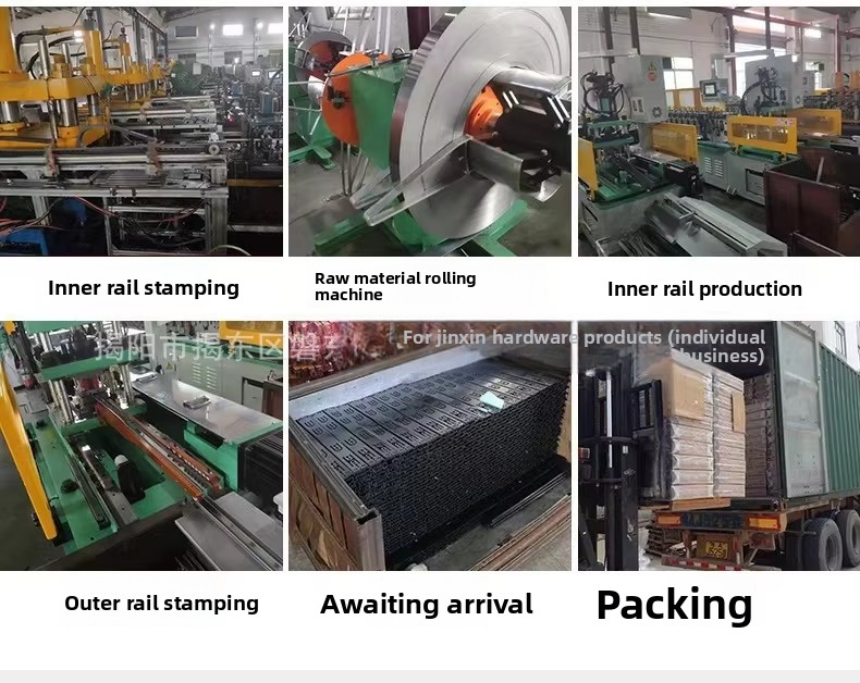 Soft Closing Drawer Slide with Ball Bearing by Galvanized Steel 53mm Three Fold Drawer Slides with Lock