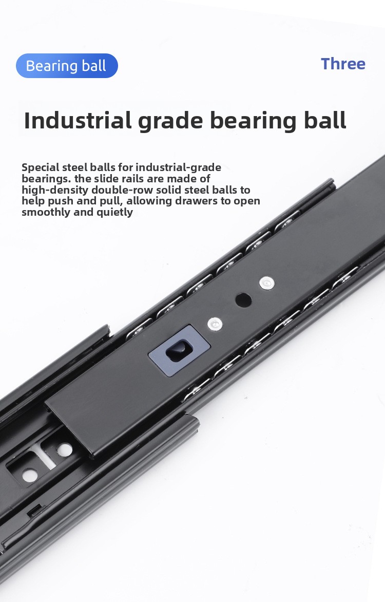 Factory 45MM Ball Bearing Telescopic Channel Drawer Slide Telescopic 304 Stainless Steel Metal Furniture Parts Kitchen Cabinet