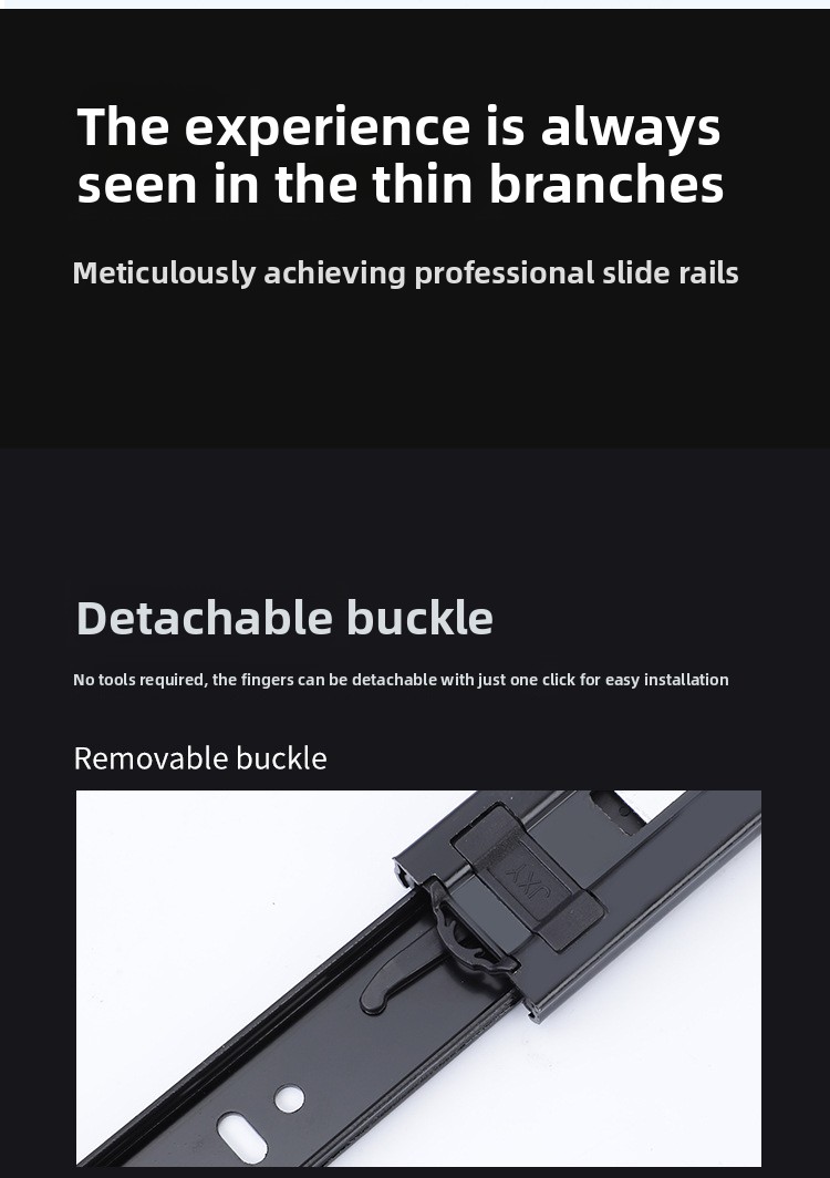 Factory 45MM Ball Bearing Telescopic Channel Drawer Slide Telescopic 304 Stainless Steel Metal Furniture Parts Kitchen Cabinet