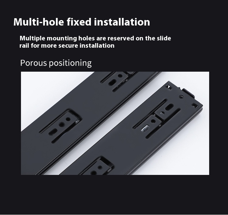 Rebound Cabinet Drawer Slides Ball Bearing Full Extension 45mm Soft Close Kitchen Telescopic Drawer Rails Guide Runner