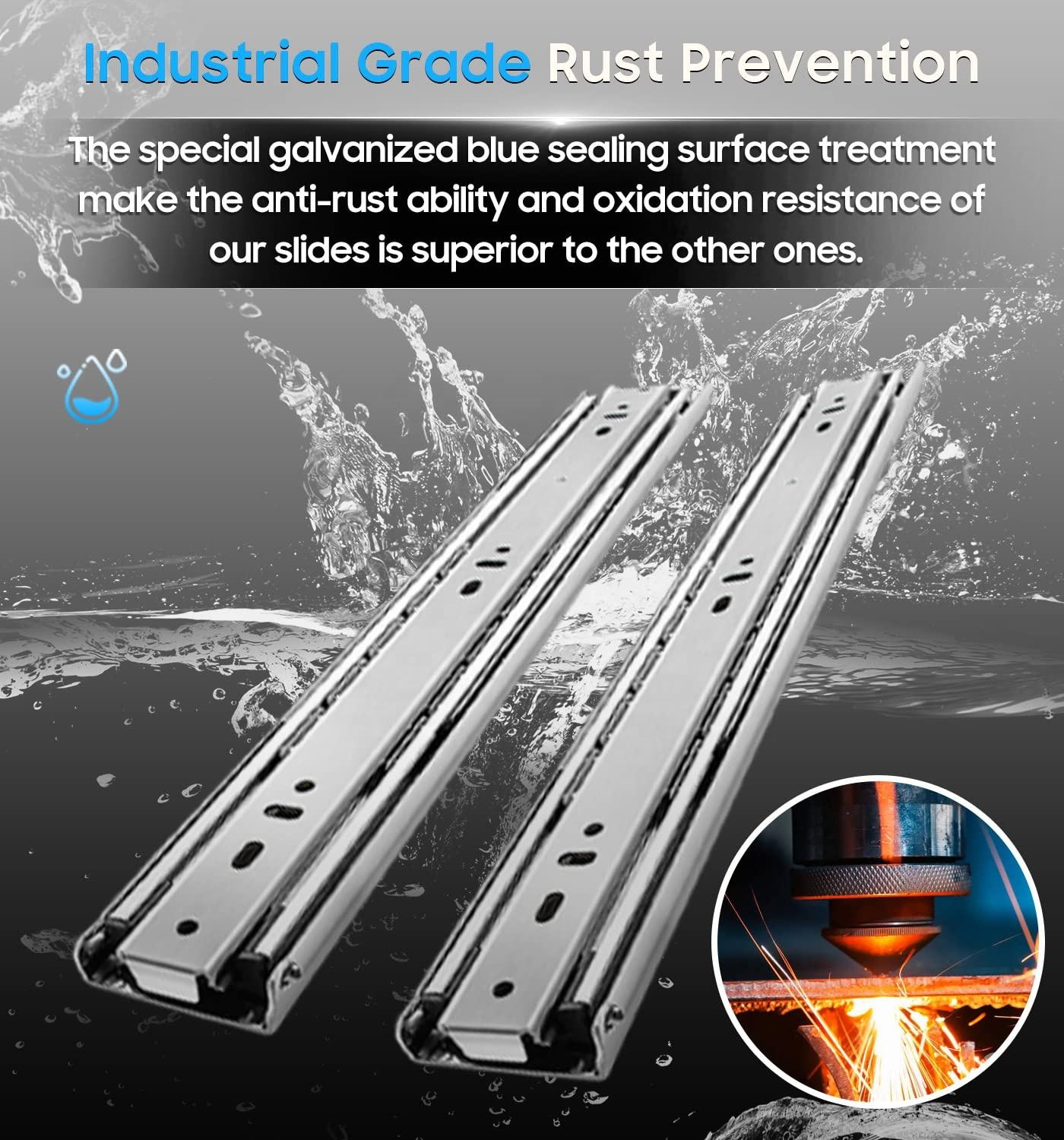 Heavy Duty Drawer Slides Full Extension Side Mount 12 14 16 18 20 inch Metal Rails Track Guide Glides Runners