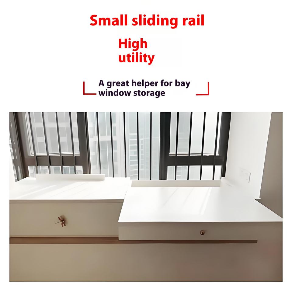 Heavy Duty Drawer Slides Invisible Bay Window Rail Push-Pull Desk Silent Track Home Sill Extendable Countertop Hardware Kit