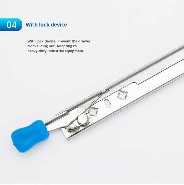 5320 Locking Heavy Duty Drawer Slides Three Section Full Extension Ball Bearing Cold Rolled Steel Industrial Rail 120KG