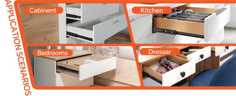 28 Inch Telescopes Drawer Slides Kitchen Cabinet Slide Rails Push Open Drawer Channel Soft Close Ball Bearing Drawer Slides