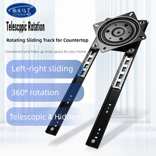 Rotating Sliding Rails Mechanism Retractable Telescopic Integrated With Extendable Dining Kitchen Adjustable Moveable Island Table