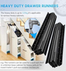 Undermount Heavy Duty Drawer Slides Rail Bottom Mounted Full Extension Runners Hidden Glides Staircase Cupboard Cabinet Wardrobe