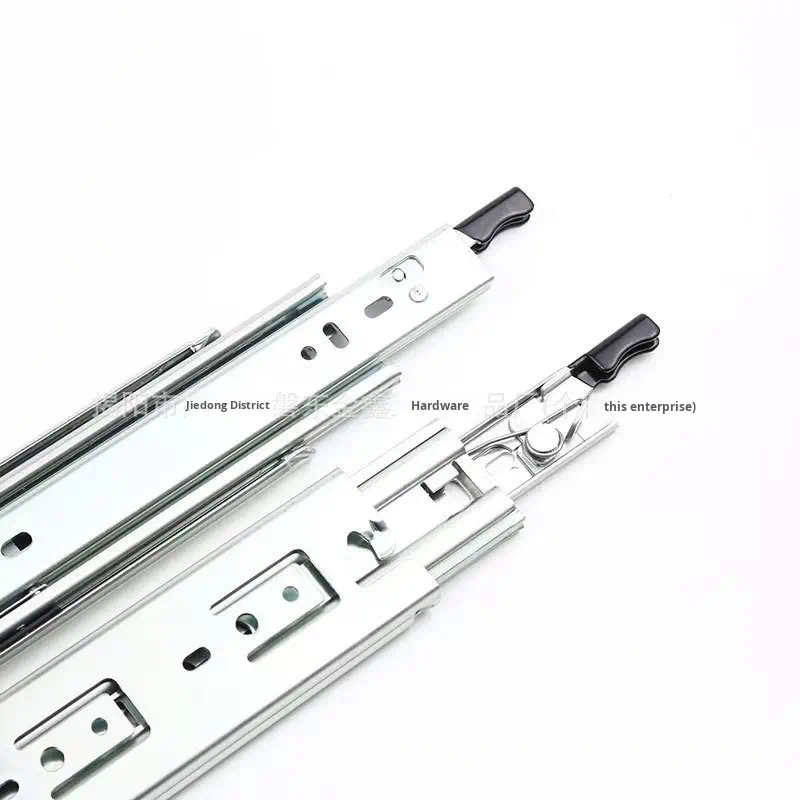 51mm Wide Heavy-Duty RV Self-Locking Load-Bearing Guide Rails Three-Section Buffer Damping Slides Modern Design Industrial Track