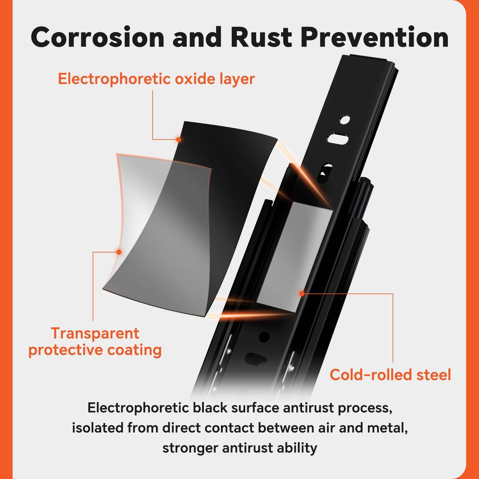 Furniture Hardware Push Open Full Extention Ball Bearing Telescopic Drawer Slide Two Options for Damping and Buffering
