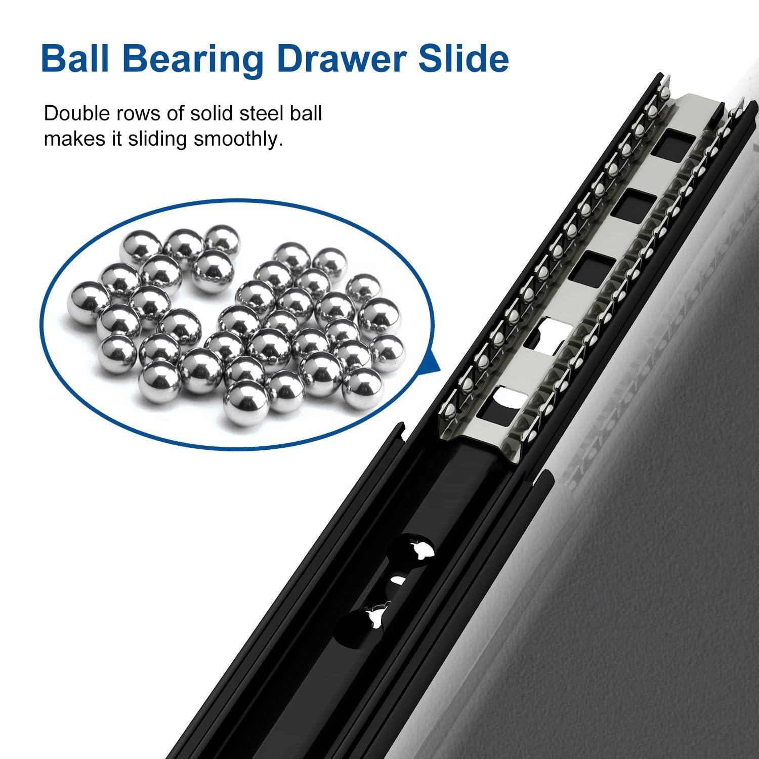 Factory 34 Inch Soft Close Telescopes Kitchen Cabinet Slide Rails Push Open Drawer Channel Ball Bearing Drawer Slides