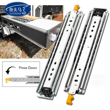 76mm Width Durable Heavy Duty Slides Telescopic Cabinet Full Extension Concealed Ball Bearing Drawer Slides