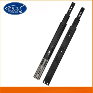 Good Quality Buffering Full Extension Self-Return 3-Section Soft-Closing Ball Bearing Slide 45mm Rebound Drawer Slides