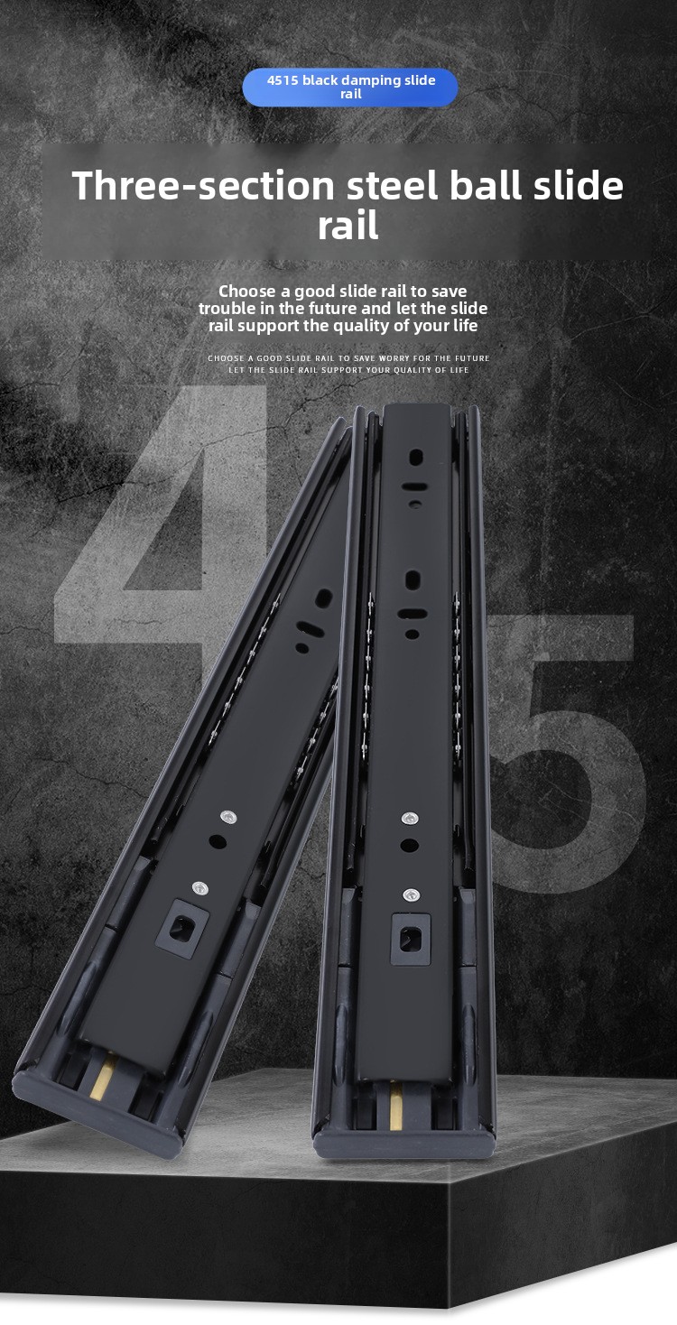 Factory 45MM Ball Bearing Telescopic Channel Drawer Slide Telescopic 304 Stainless Steel Metal Furniture Parts Kitchen Cabinet