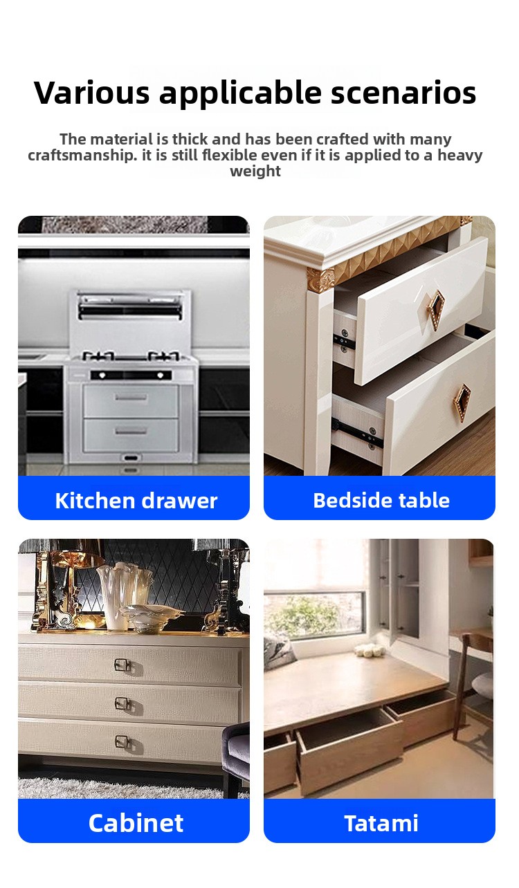 Factory 45MM Ball Bearing Telescopic Channel Drawer Slide Telescopic 304 Stainless Steel Metal Furniture Parts Kitchen Cabinet