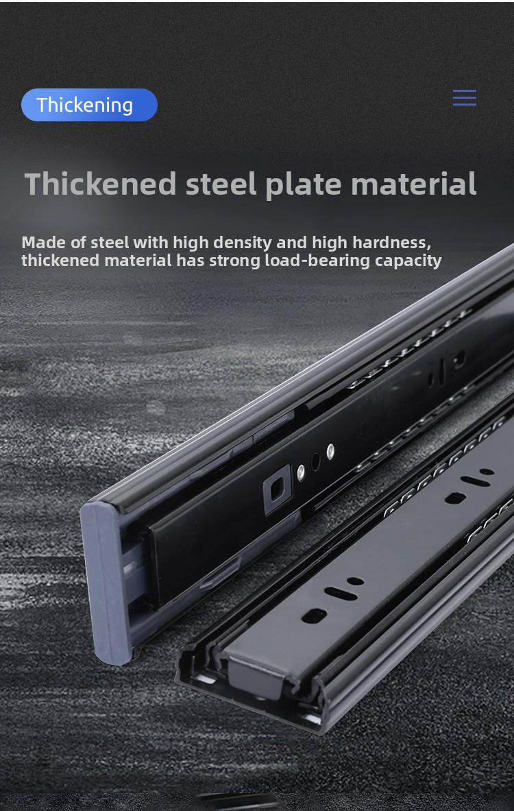 Factory 45MM Ball Bearing Telescopic Channel Drawer Slide Telescopic 304 Stainless Steel Metal Furniture Parts Kitchen Cabinet