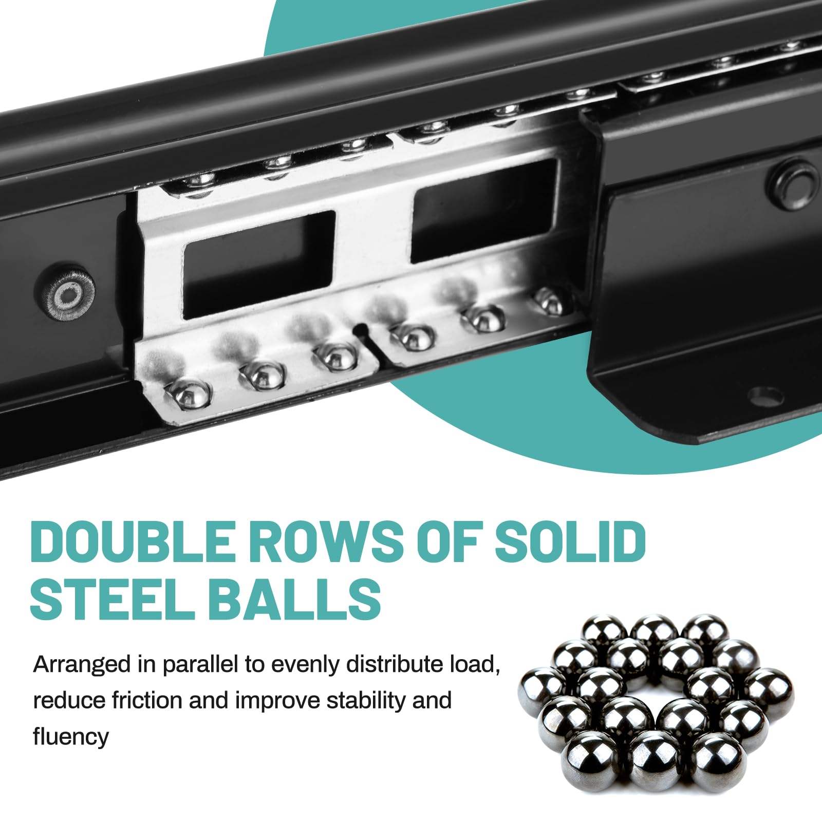 Bottom Mount Stair Rail 400-900mm Heavy Duty Drawer Slides 260lbs Weight Capacity Full Extension Ball Bearing Cabinet